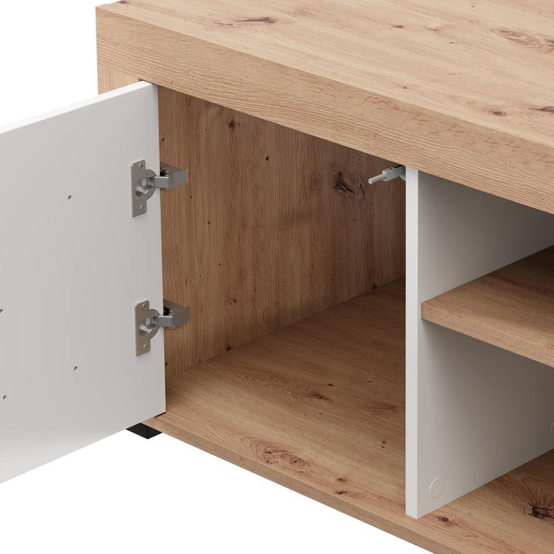 ΤΡΑΠΕΖΑΚΙ ΣΑΛΟΝΙΟΥ Argyll ΛΕΥΚΟ ΜΕ ARTISAN OAK ΧΡΩΜΑ 121x55x49εκ - Image 5
