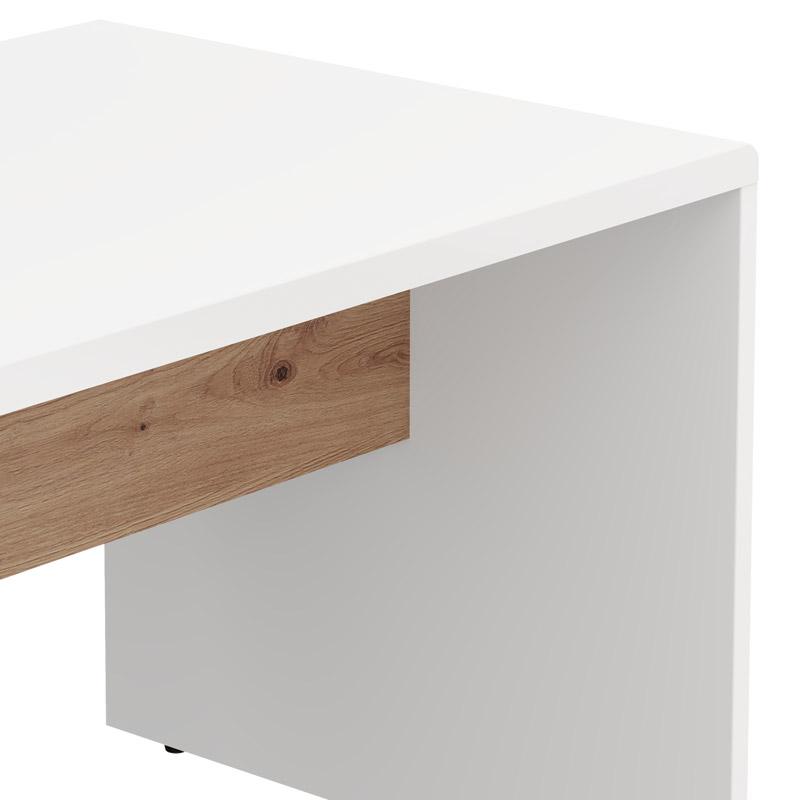 ΤΡΑΠΕΖΑΚΙ ΣΑΛΟΝΙΟΥ SEDICO ΛΕΥΚΟ-ΛΕΥΚΟ HIGH GLOSS-ARTISAN OAK 90x50x47εκ - Image 4
