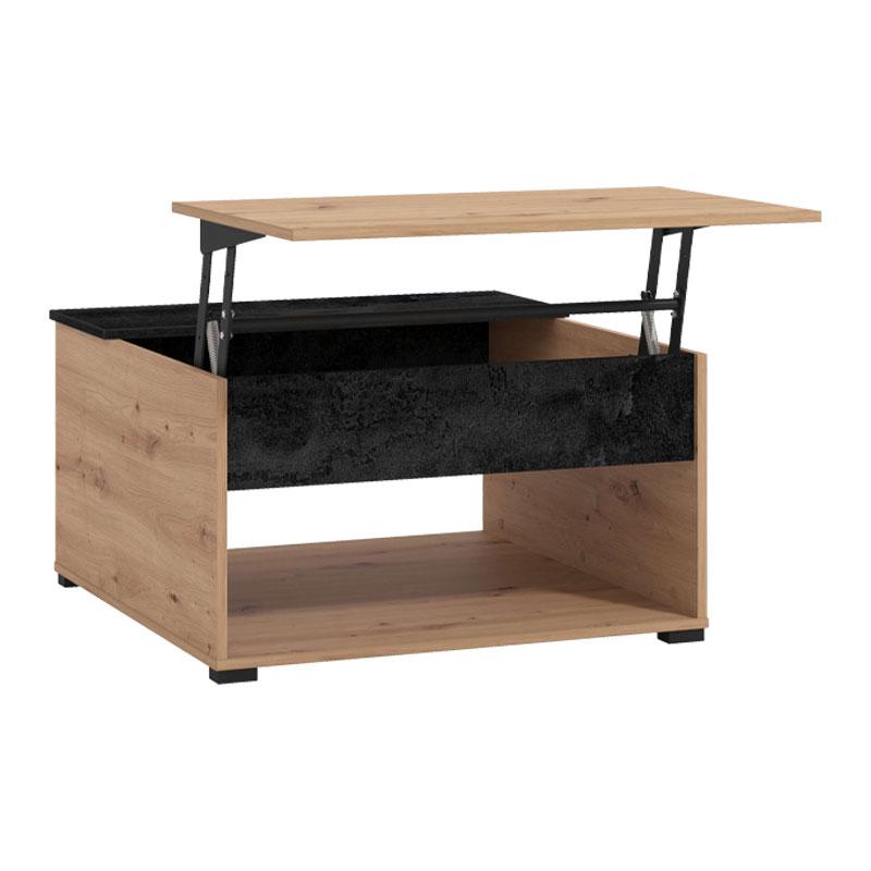 ΤΡΑΠΕΖΑΚΙ ΣΑΛΟΝΙΟΥ TARANTO ARTISAN-CARBON 80x80x45εκ - Image 5