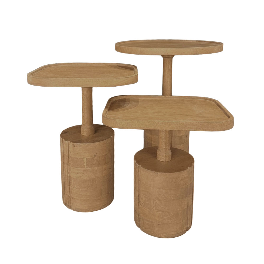 TETRIS COFFEE TABLE SET 3ΤΕΜ ΦΥΣΙΚΟ 45x45x60cm - Image 3
