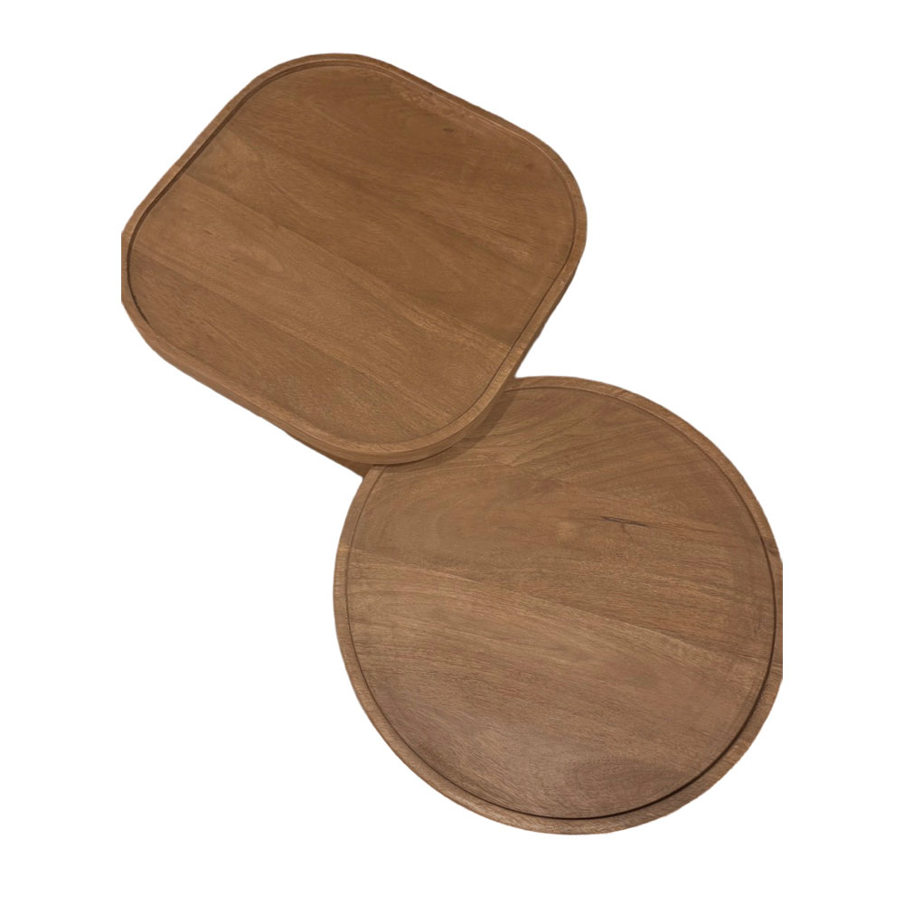 CUBIST SIDE TABLE SET 2ΤΕΜ ΦΥΣΙΚΟ 40x40x50cm - Image 2