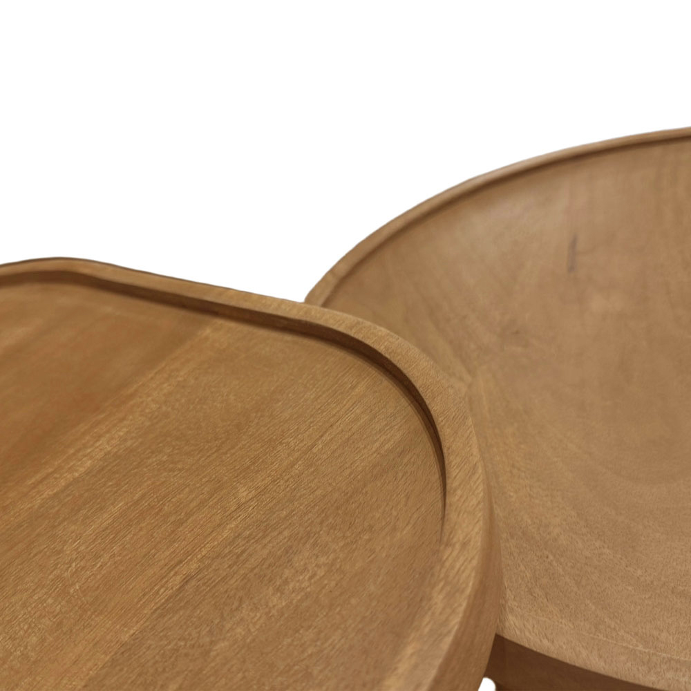 CUBIST SIDE TABLE SET 2ΤΕΜ ΦΥΣΙΚΟ 40x40x50cm - Image 3