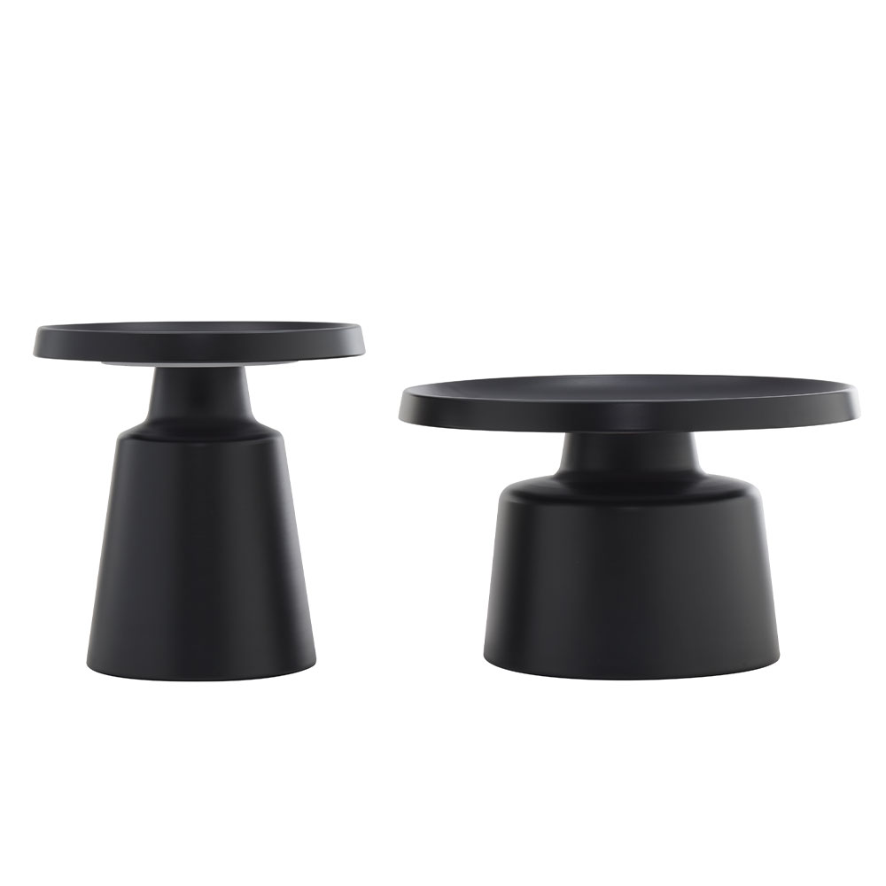 MOUSSE COFFEE TABLE SET 2ΤΕΜ ΜΑΥΡΟ ΜΑΤ 70x70x50cm - Image 4