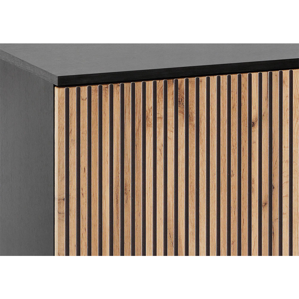 MYSTERY TV STAND 3ΠΟΡΤΕΣ ΦΥΣΙΚΟ ΣΚΟΥΡΟ ΜΑΥΡΟ 154x39x56cm - Image 4