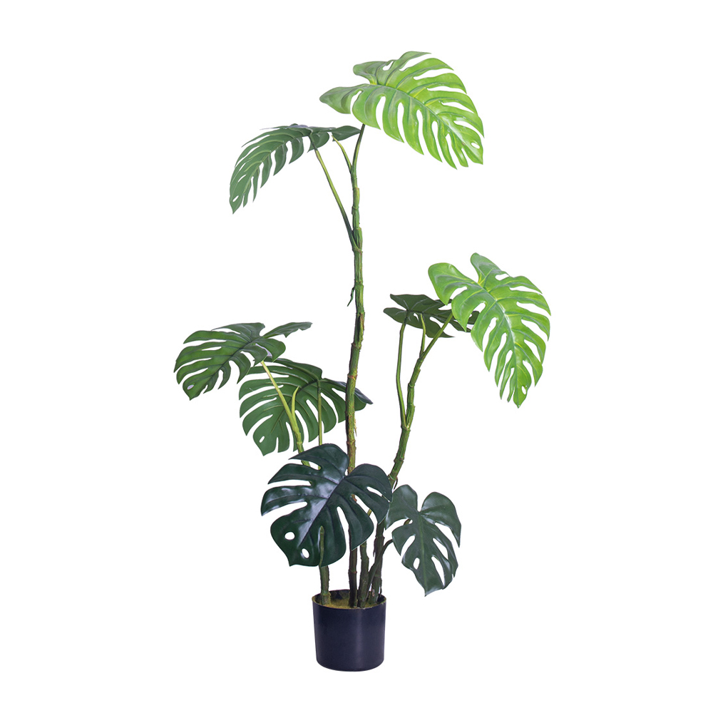 MONSTERA ΔΕΝΤΡΟ ΤΕΧΝΗΤΟ ΣΕ ΓΛΑΣΤΡΑ 120cm PE ΠΡΑΣΙΝΟ