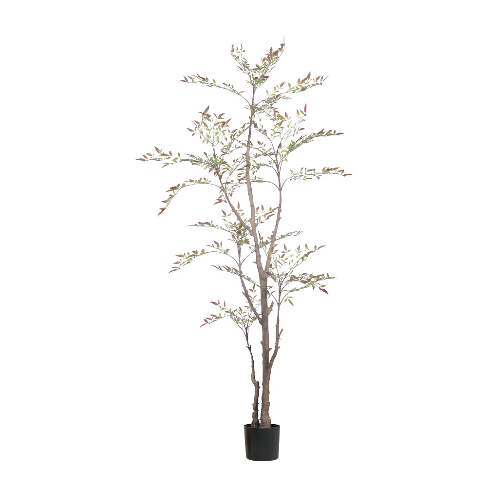 NANDINA ΔΕΝΤΡΟ ΤΕΧΝΗΤΟ ΣΕ ΓΛΑΣΤΡΑ 185cm PE ΠΡΑΣΙΝΟ ΚΑΦΕ