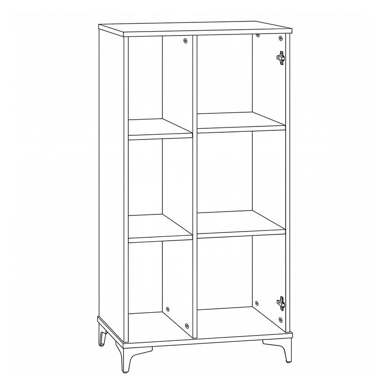 ΒΙΤΡΙΝΑ Alba ARTISAN OAK-ΜΑΥΡΟ 68x40x134εκ - Image 9