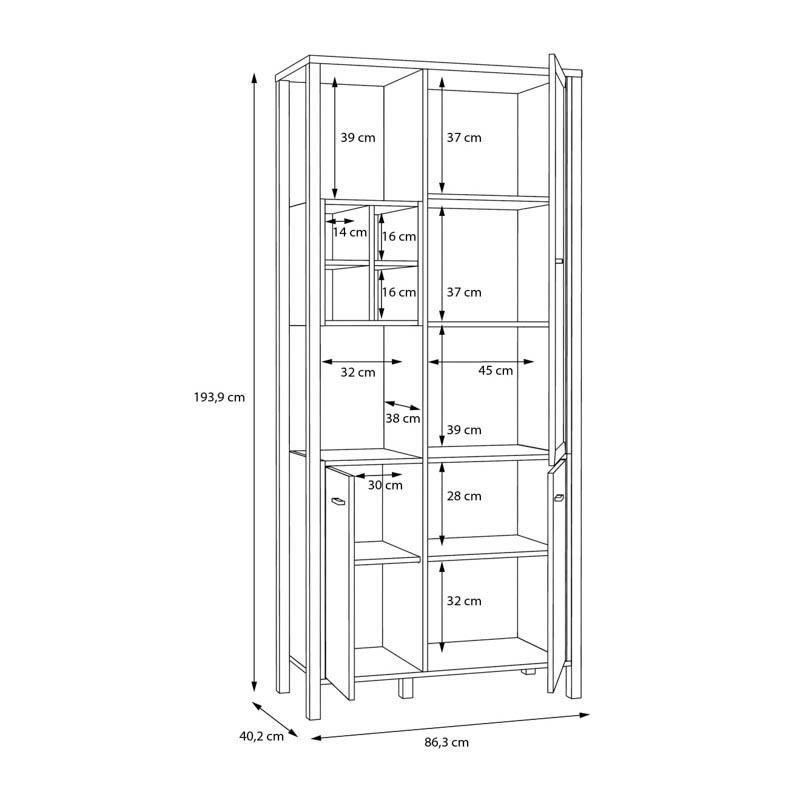ΒΙΤΡΙΝΑ TERRANO RIVIERA OAK ΧΡΩΜΑ 87x40x194εκ - Image 6