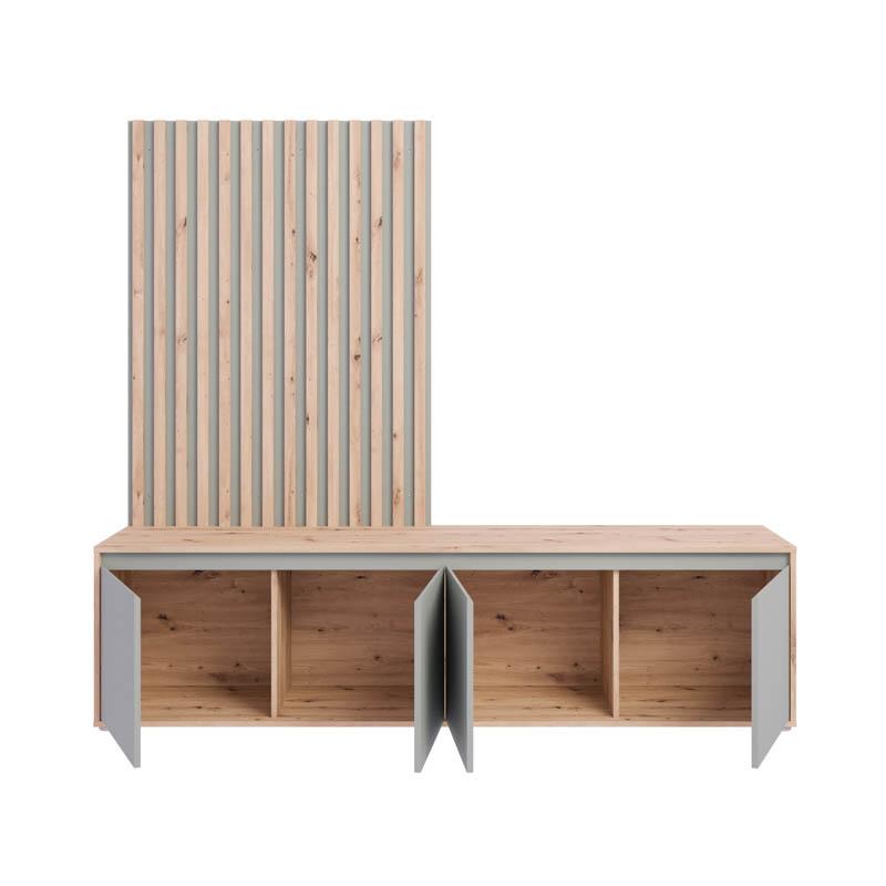ΕΠΙΠΛΟ ΤΗΛΕΟΡΑΣΗΣ STONEX ARTISAN OAK ΜΕ SAGE ΧΡΩΜΑ 189x42x170εκ - Image 4