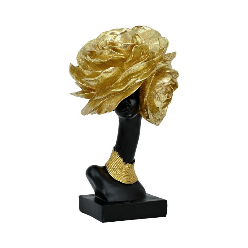 ΕΠΙΤΡΑΠΕΖΙA ΔΙΑΚΟΣΜΗΤΙΚH ΦΙΓΟΥΡΑ FL206005 POLYRESIN ΜΑΥΡΟ-ΧΡΥΣΟ ΧΡΩΜΑ 16x15x27εκ