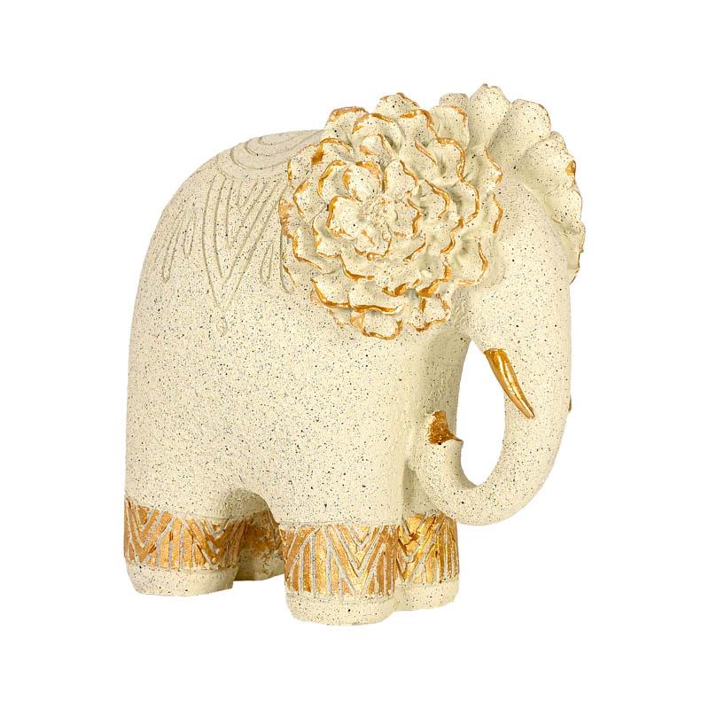 ΕΠΙΤΡΑΠΕΖΙΑ ΔΙΑΚΟΣΜΗΤΙΚΗ ΦΙΓΟΥΡΑ FL25043 ELEPHANT ΛΕΥΚΟ-ΧΡΥΣΟ ΧΡΩΜΑ 17x11x17εκ