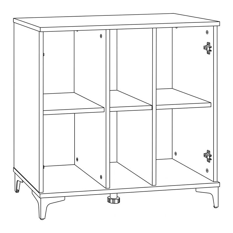 KOMOTA-ΜΠΟΥΦΕΣ Alba ARTISAN OAK-ΜΑΥΡΟ 90x40x83εκ - Image 9