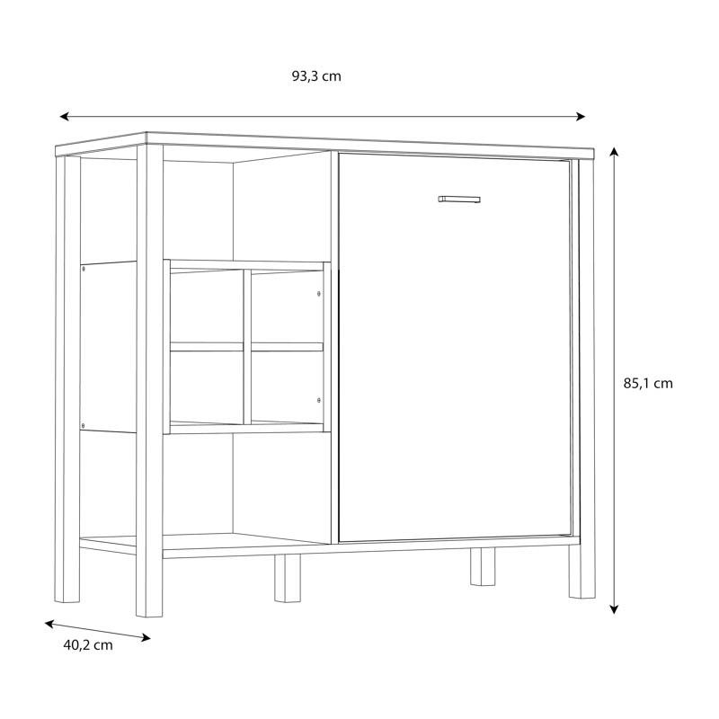 ΚΟΜΟΤΑ-ΜΠΟΥΦΕΣ TERRANO RIVIERA OAK ΧΡΩΜΑ 94x40x85εκ - Image 5