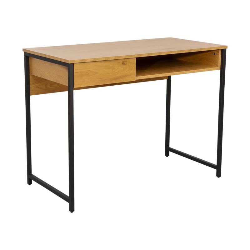 ΜΕΤΑΛΛΙΚΟ ΓΡΑΦΕΙΟ FL2502 ΜΑΥΡΟ-SONOMA ΧΡΩΜΑ 100x50x76εκ