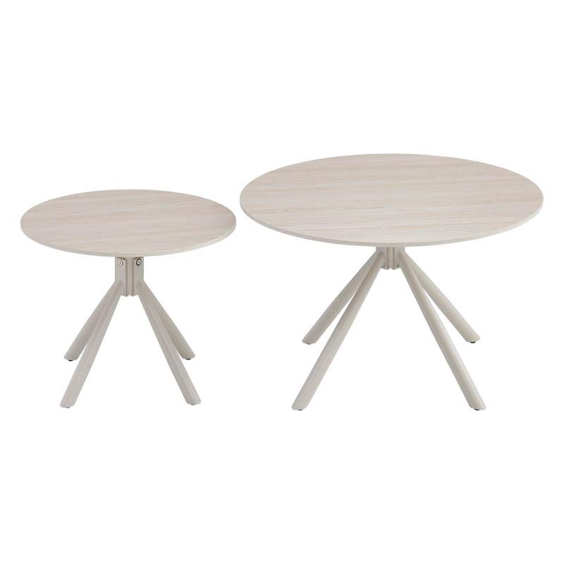 ΣΕΤ 2 ΤΡΑΠΕΖΑΚΙΑ ΣΑΛΟΝΙΟΥ "Avrian" ΜΠΕΖ-CASHMERE ΧΡΩΜΑ 70x45+50x41εκ - Image 3