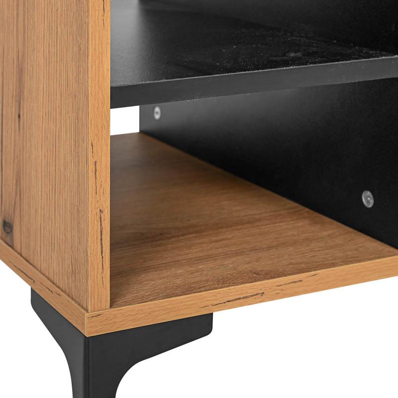 ΤΡΑΠΕΖAKI ΣΑΛΟΝΙΟΥ Alba ARTISAN OAK-ΜΑΥΡΟ 90x50x47εκ - Image 4
