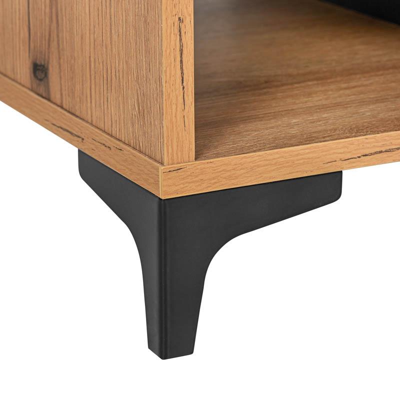 ΤΡΑΠΕΖAKI ΣΑΛΟΝΙΟΥ Alba ARTISAN OAK-ΜΑΥΡΟ 90x50x47εκ - Image 6